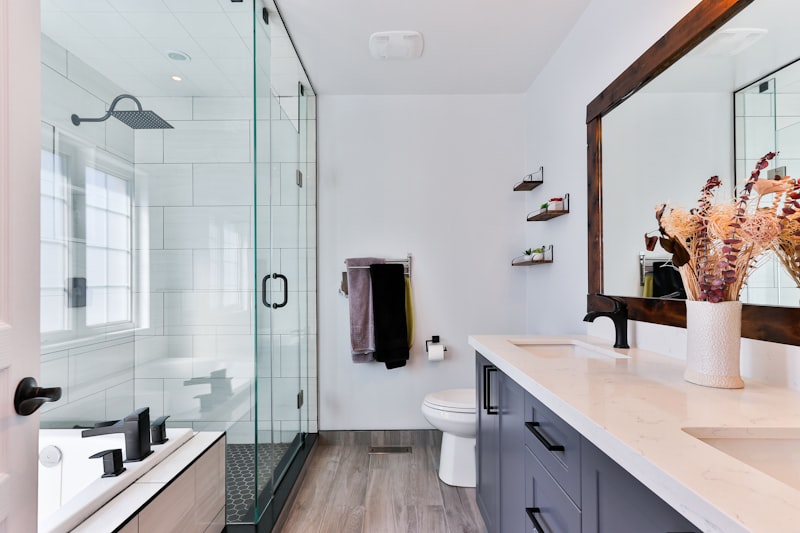 Grab bars installed in a bathroom for senior safety